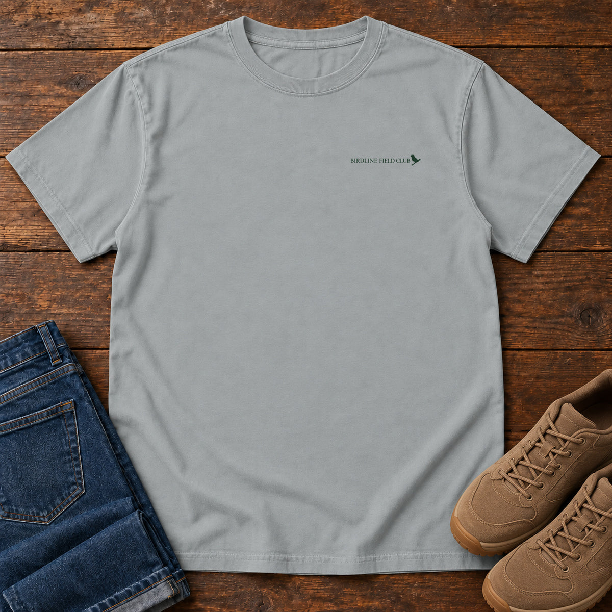 Tonal Minimal T-shirt in Granite, left side