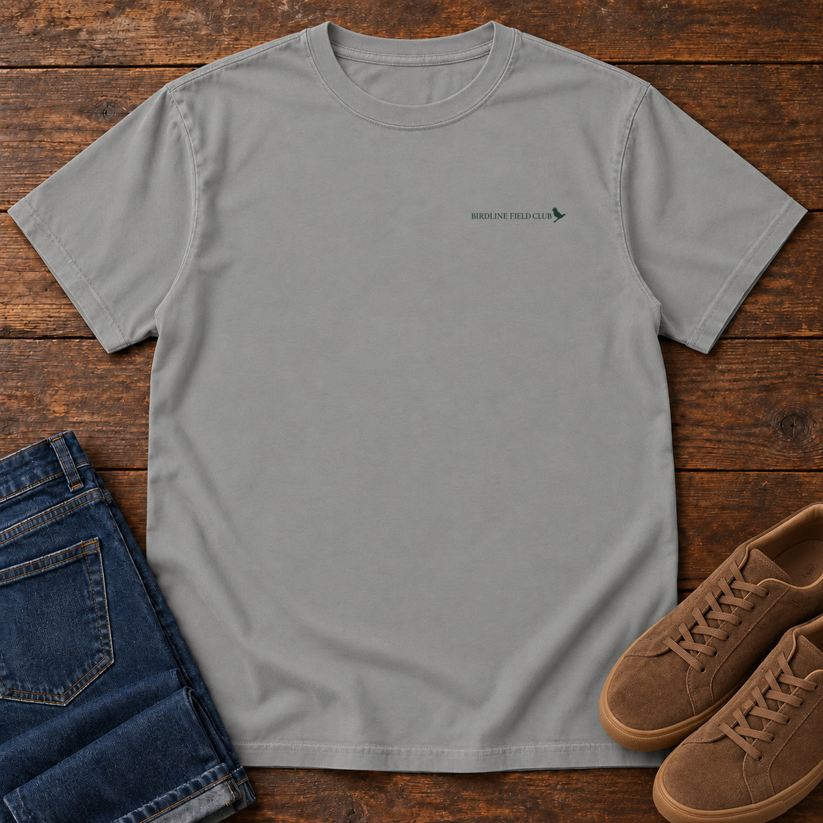 Tonal Minimal T-shirt in Grey, left side