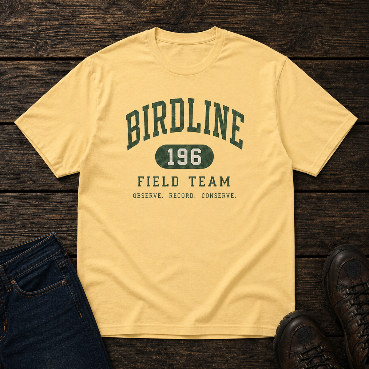 Birdline Field Team T-Shirt in Butter, front view