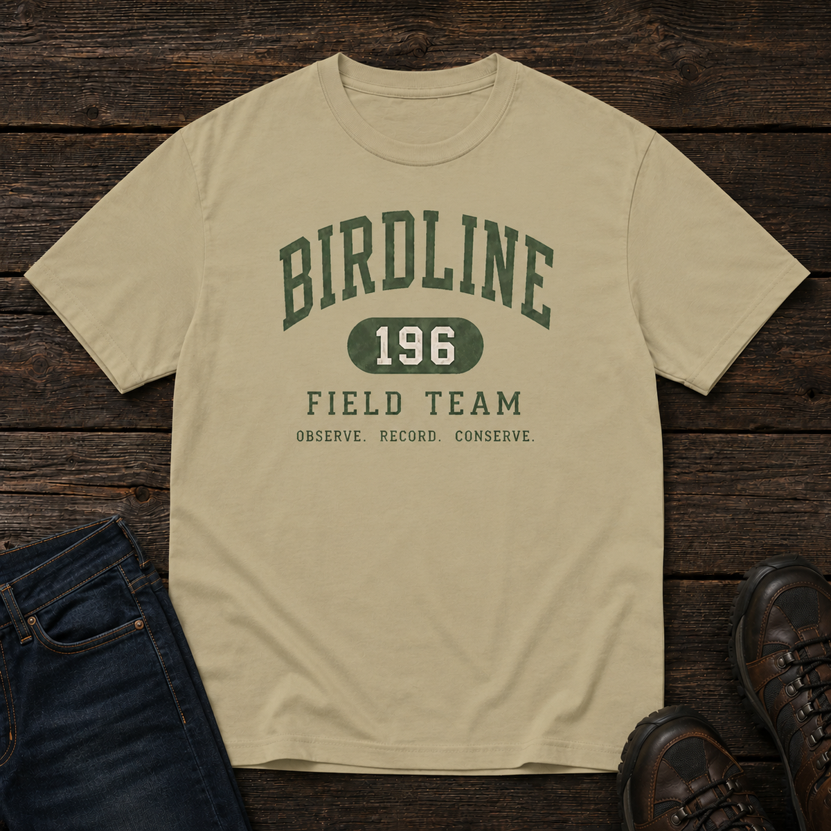 Birdline Field Team T-Shirt in Khaki, front view
