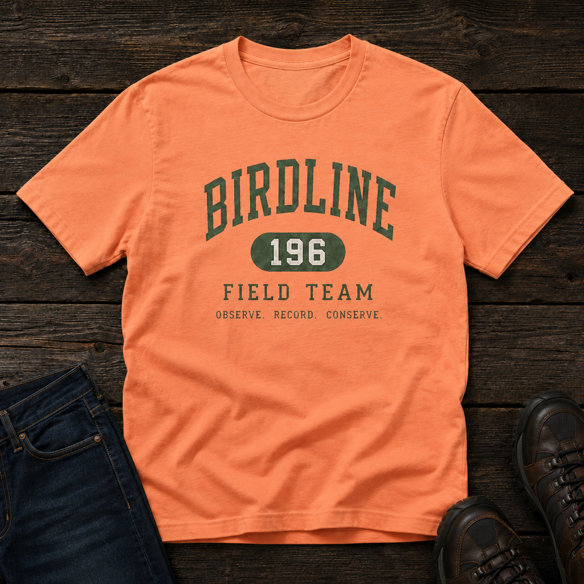 Birdline Field Team T-Shirt in Terracotta, front view