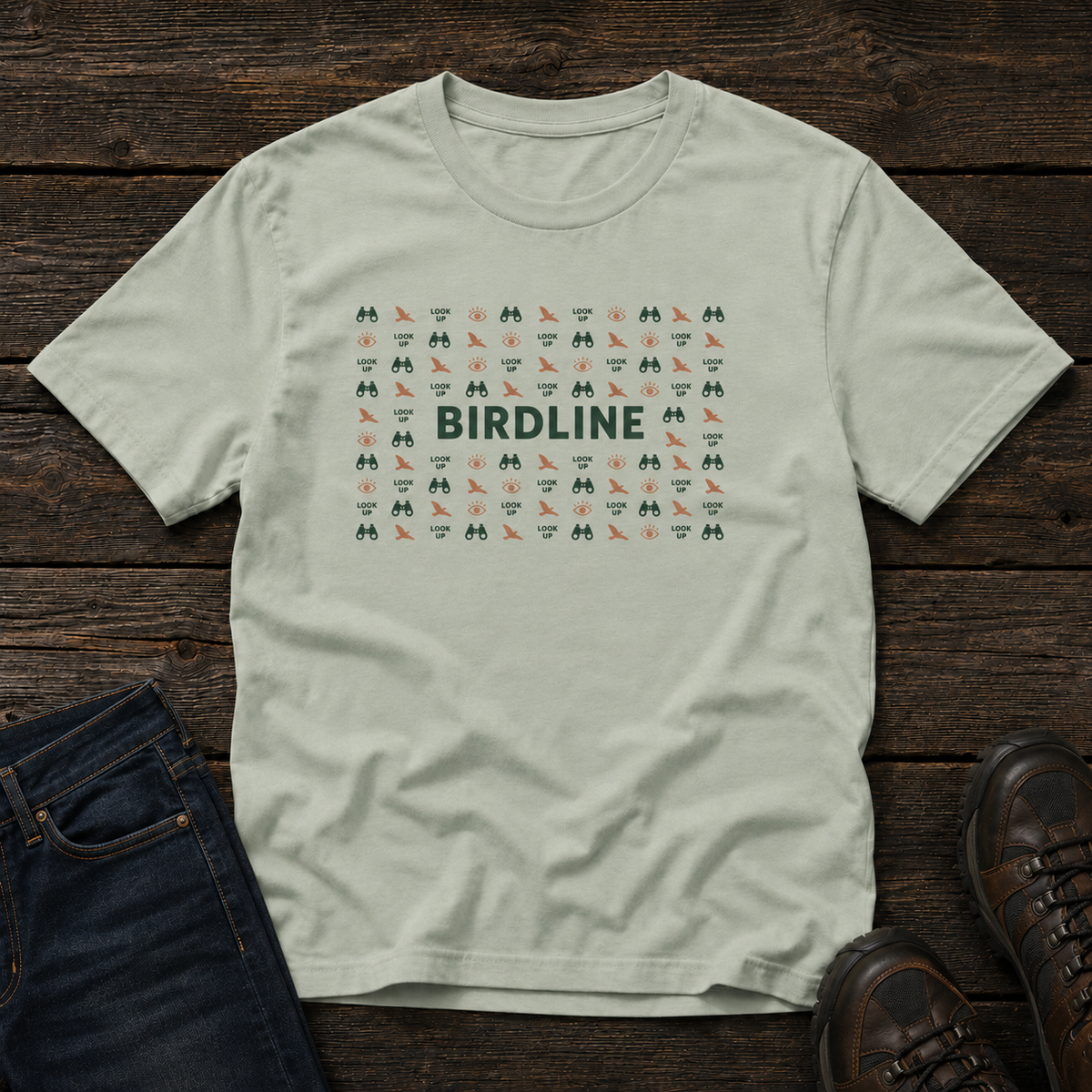 Look Up Micro Pattern T-shirt in Bay, front view