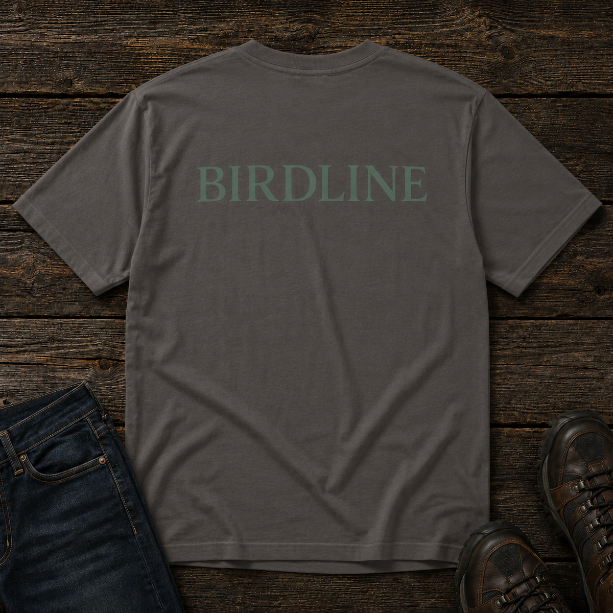 Tonal Minimal T-shirt in Graphite, back view