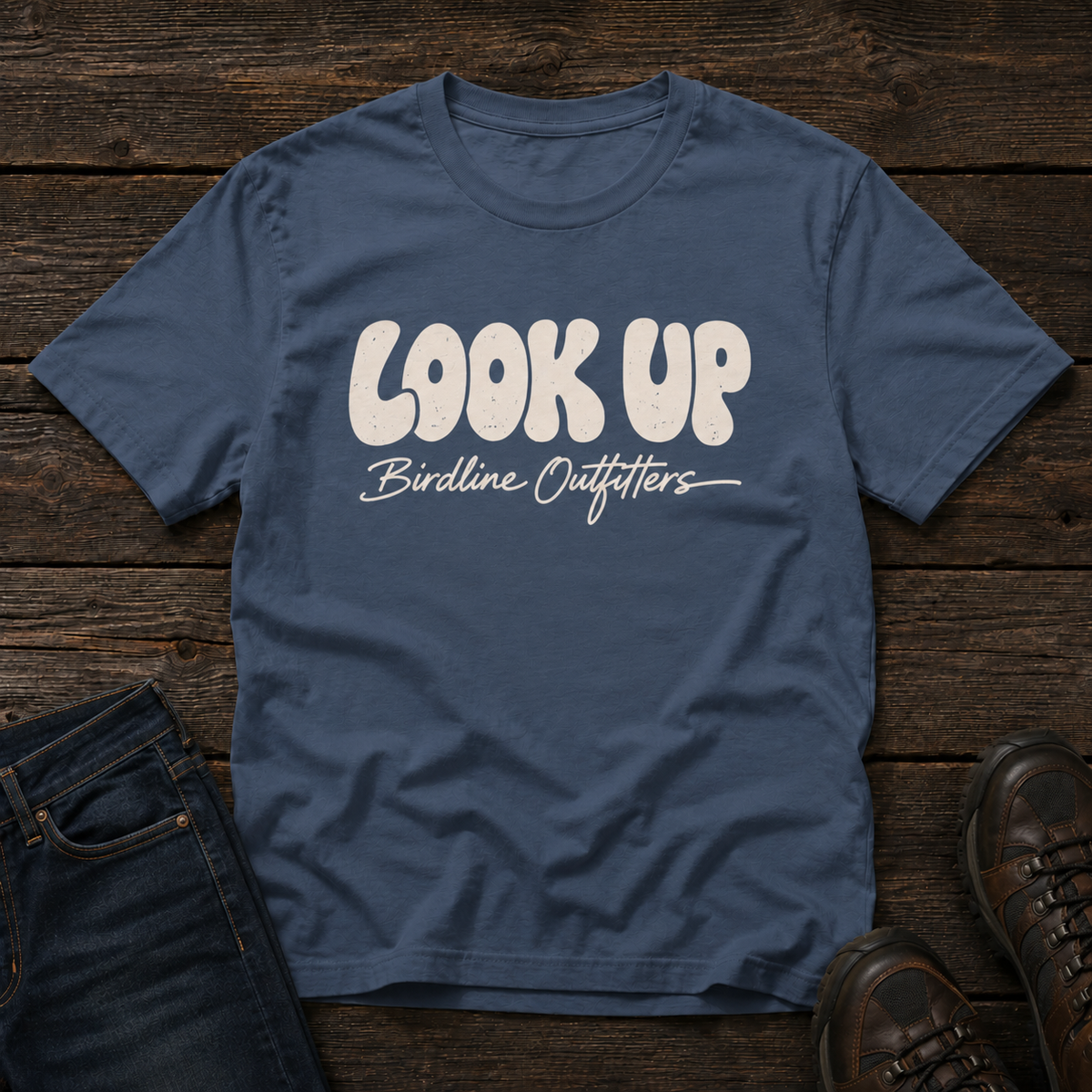 Look Up T-shirt in Midnight, front view