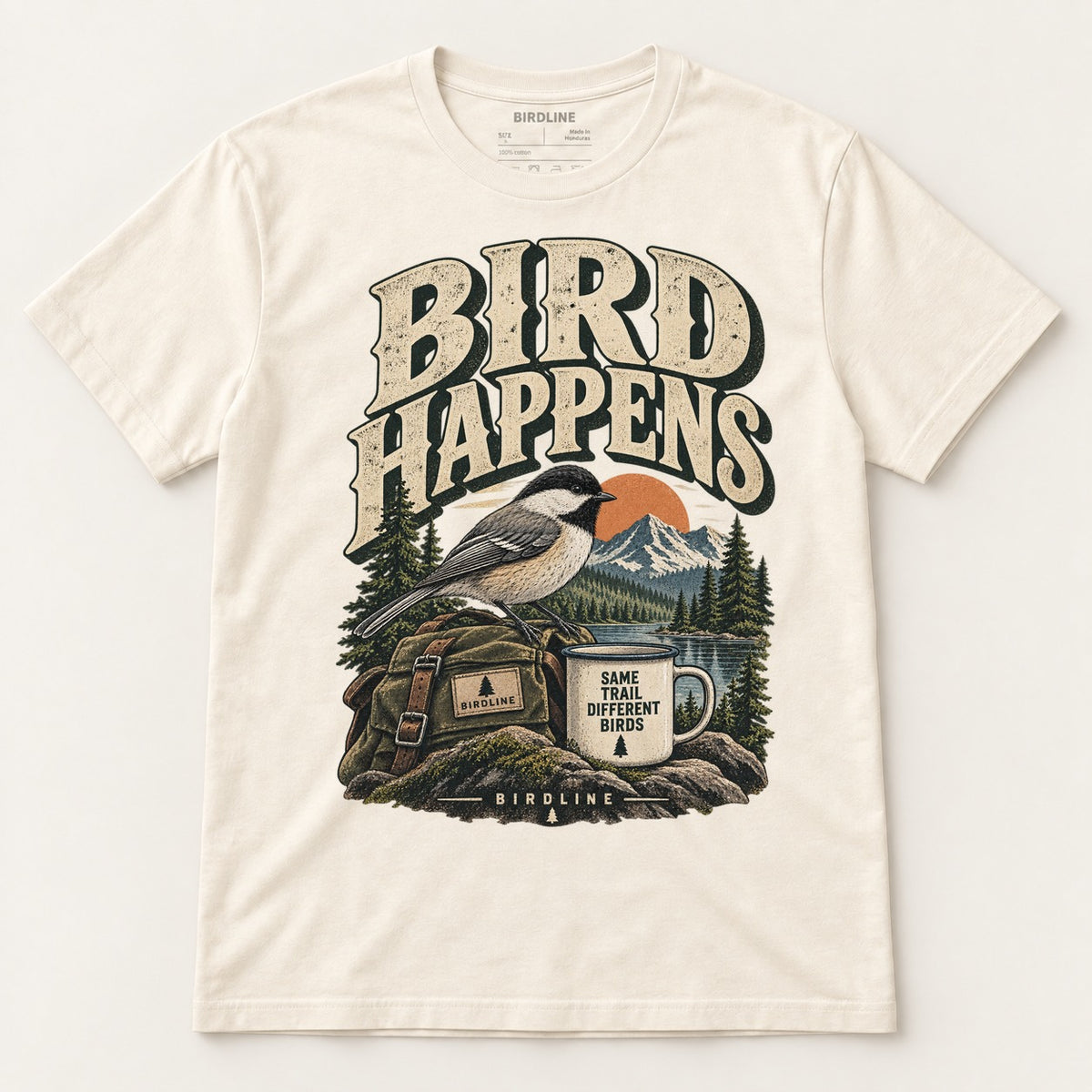 Bird Happens T-Shirt in Natural, front view