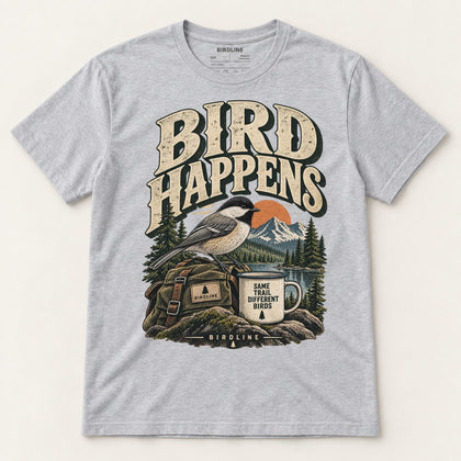 Bird Happens T-Shirt in Sport Grey, front view
