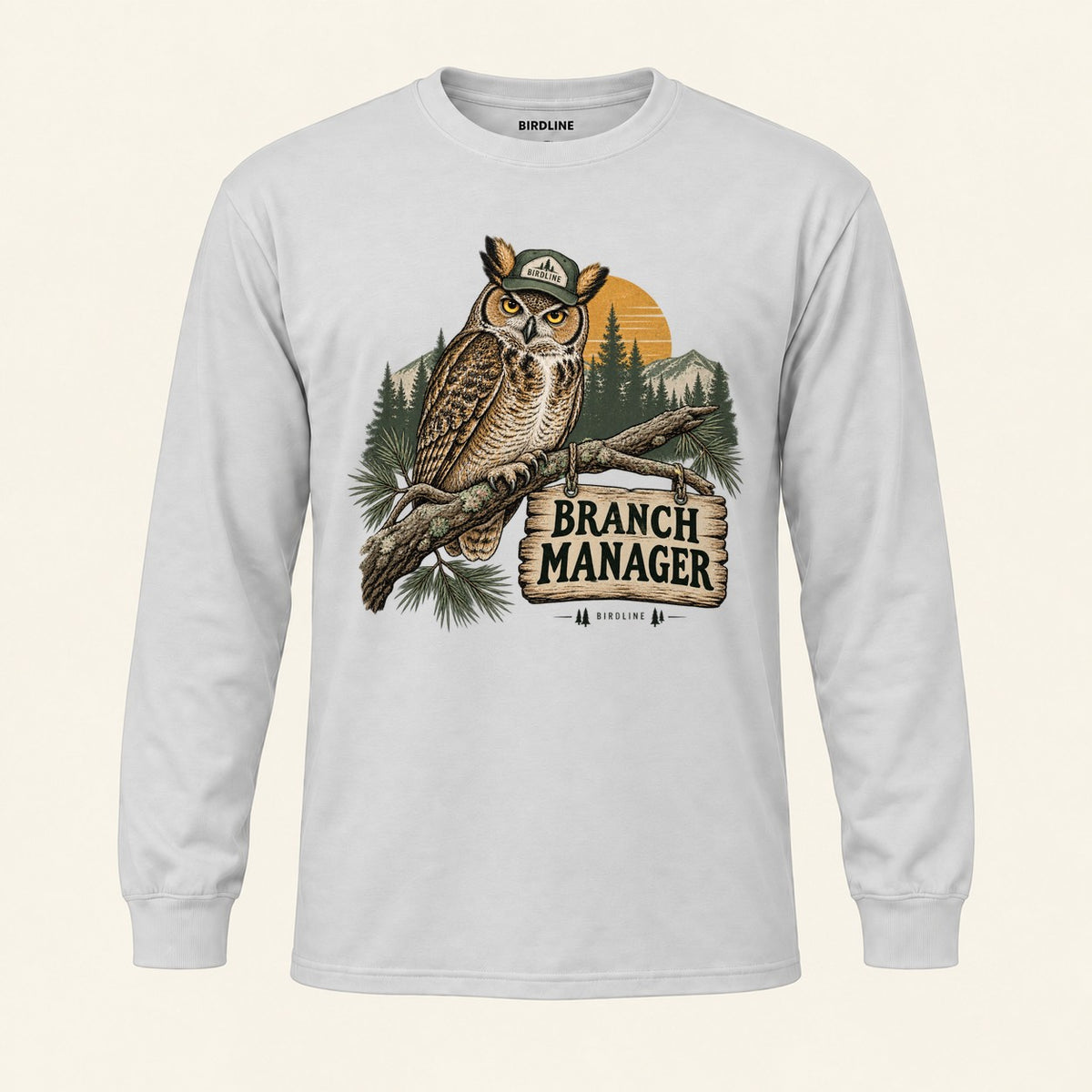 Branch Manager Long Sleeve Shirt in Ash, front view