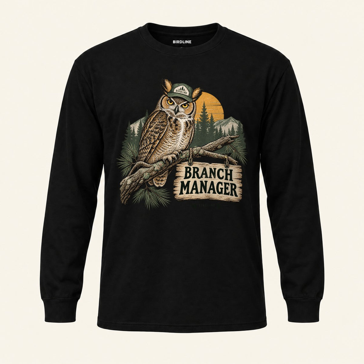 Branch Manager Long Sleeve Shirt in Black, front view