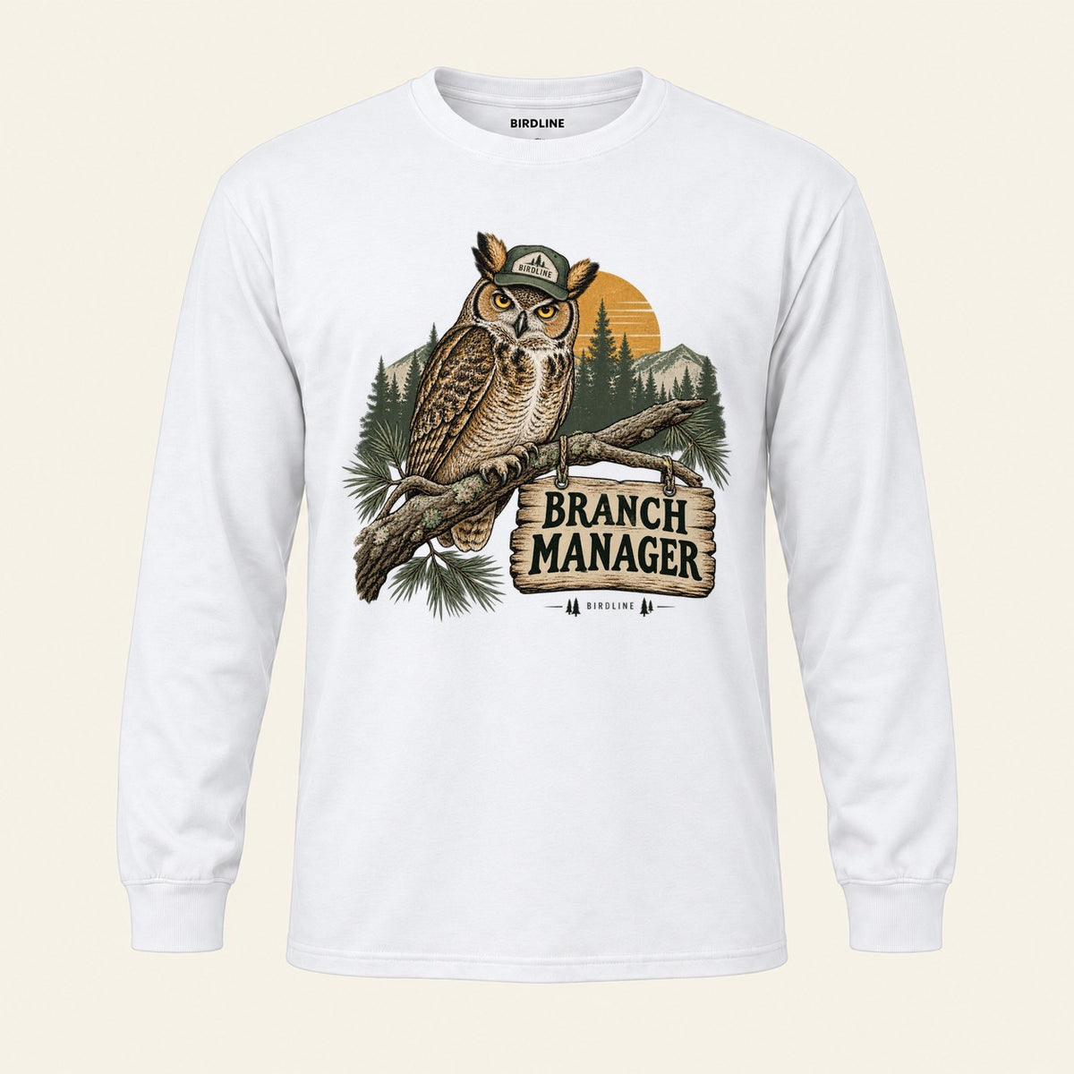 Branch Manager Long Sleeve Shirt in White, front view
