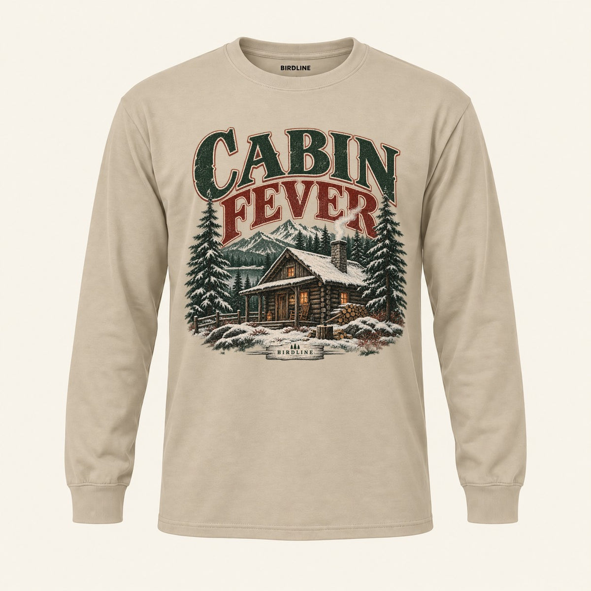 Cabin Fever Long Sleeve Shirt in Sand, front view