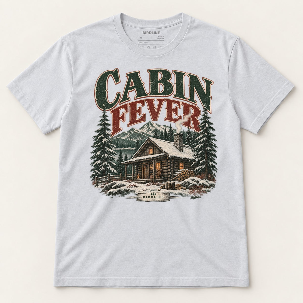 Cabin Fever T-Shirt in Ice Grey, front view
