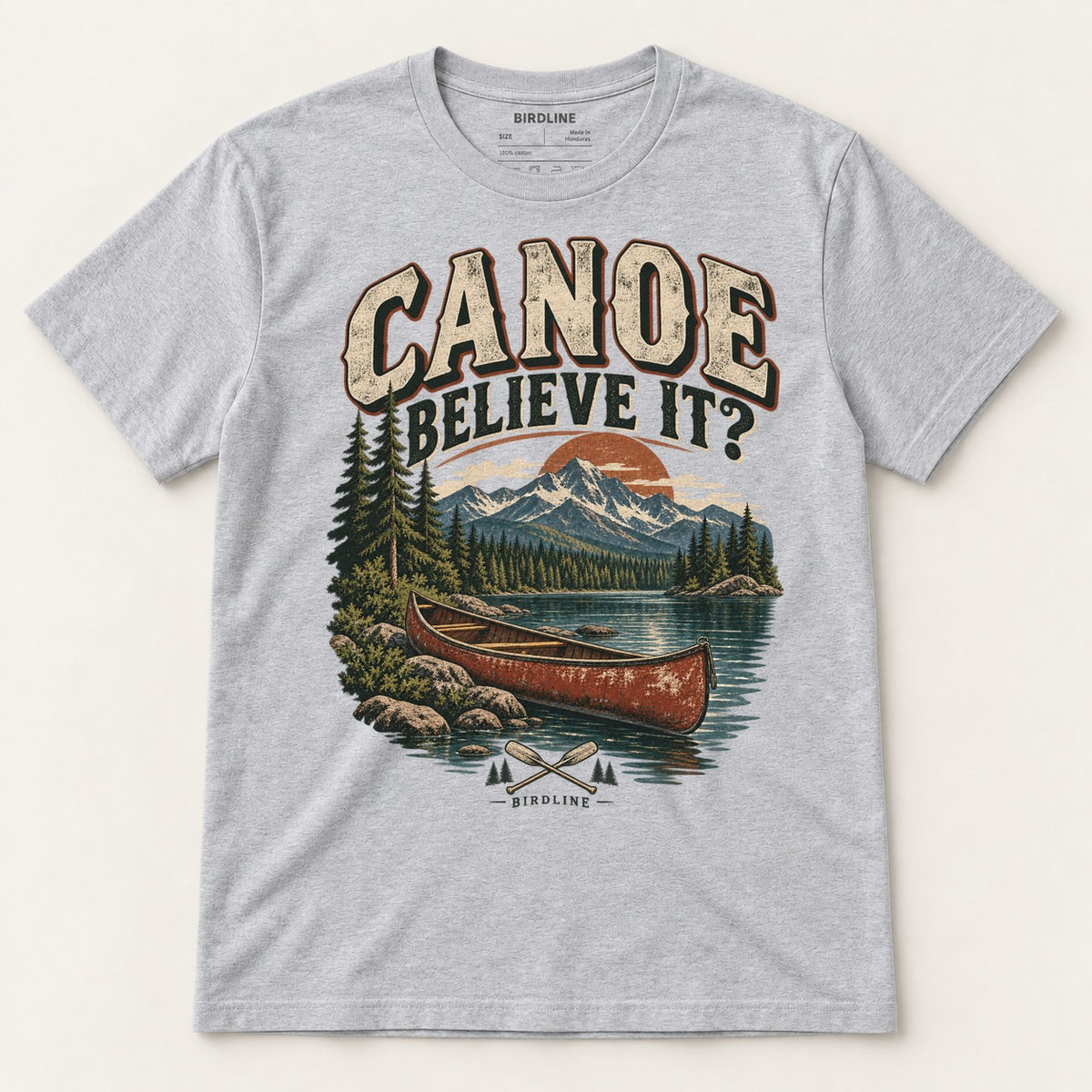 Canoe Believe It T-Shirt in Sport Grey, front view