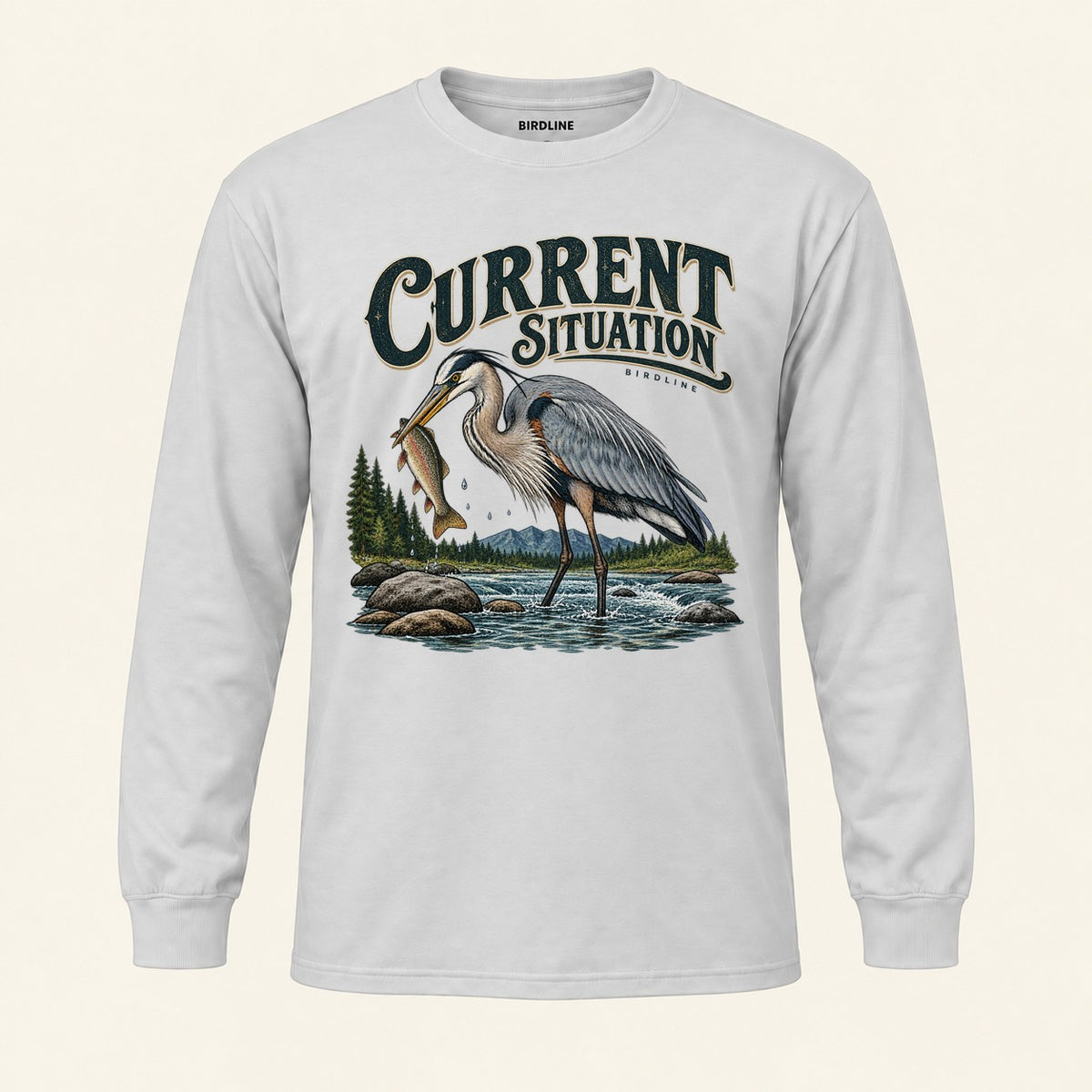 Current Situation Long Sleeve Shirt in Ash, front view