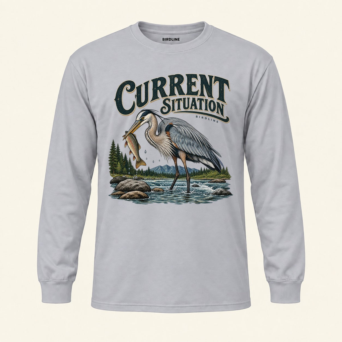 Current Situation Long Sleeve Shirt in Sport Grey, front view