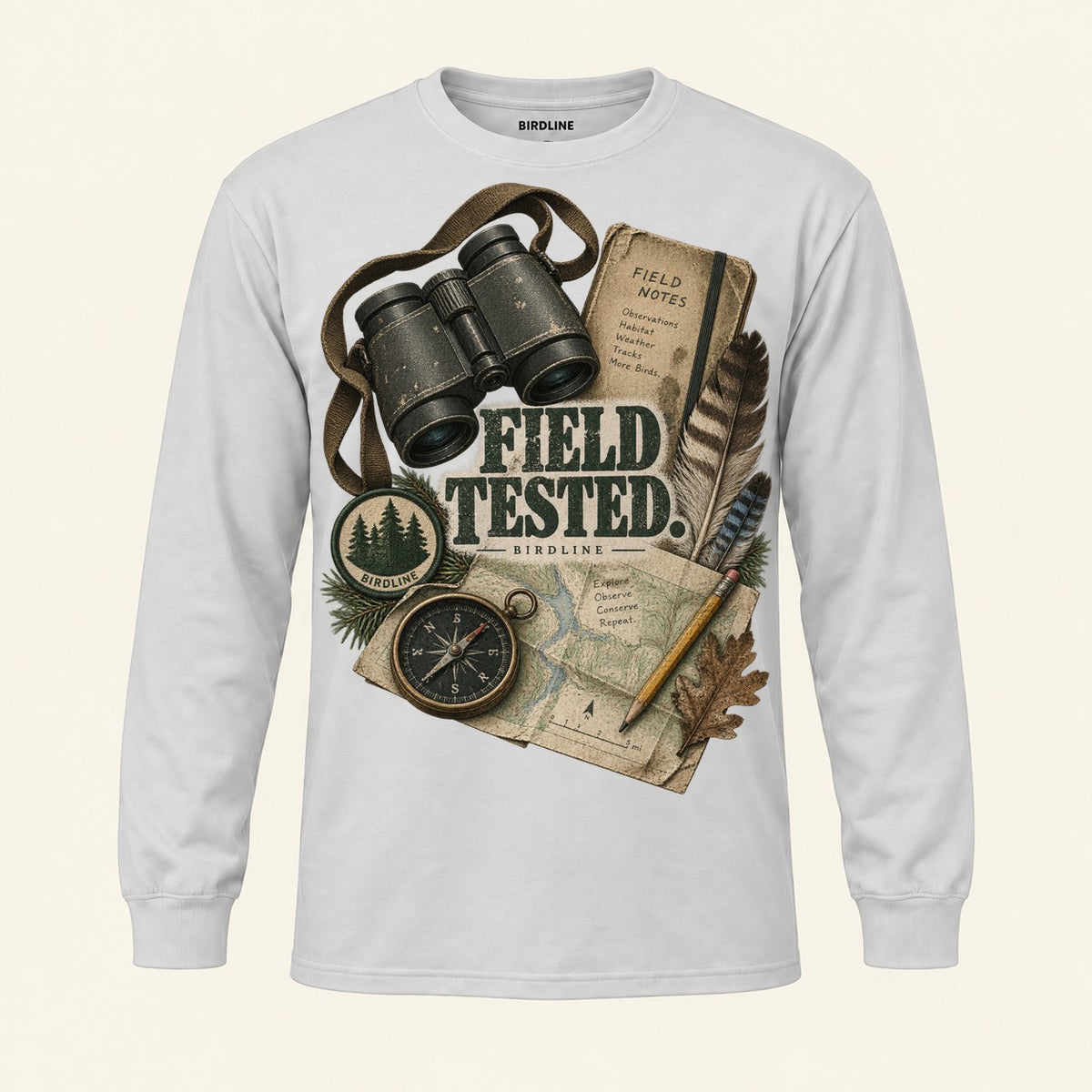 Field Tested Long Sleeve Shirt in Ash, front view