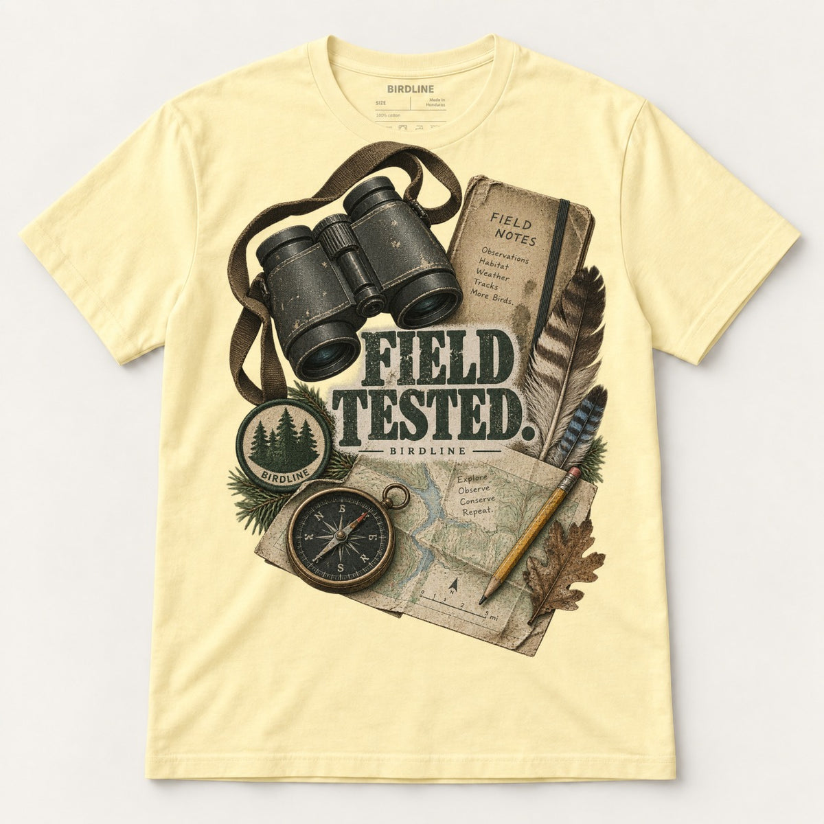 Field Tested T-Shirt in Cornsilk, front view