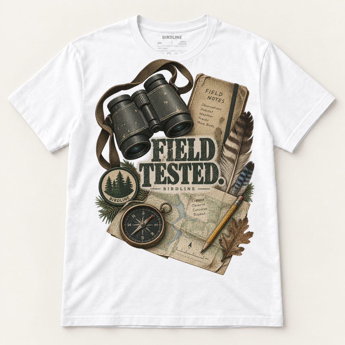 Field Tested T-Shirt in White, front view