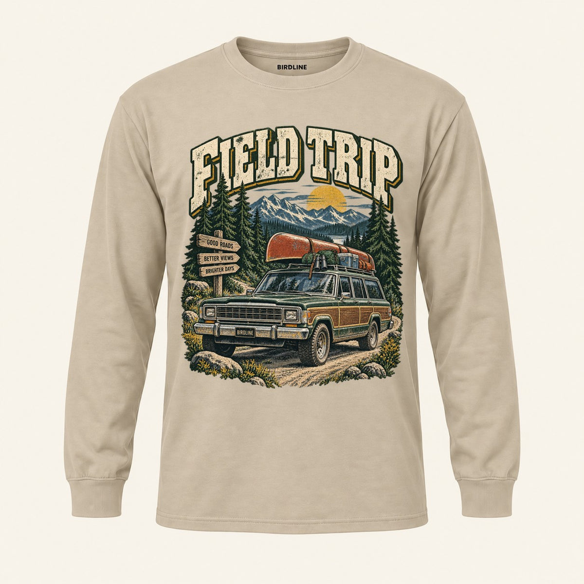 Field Trip Long Sleeve Shirt in Sand, front view