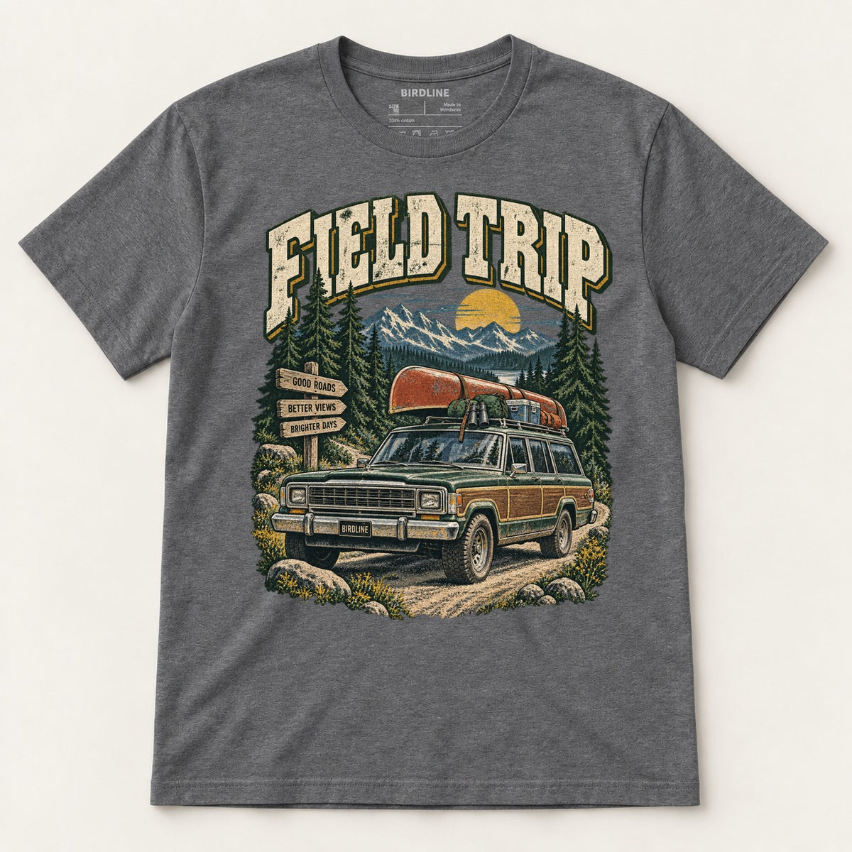 Field Trip T-Shirt in Dark Heather, front view