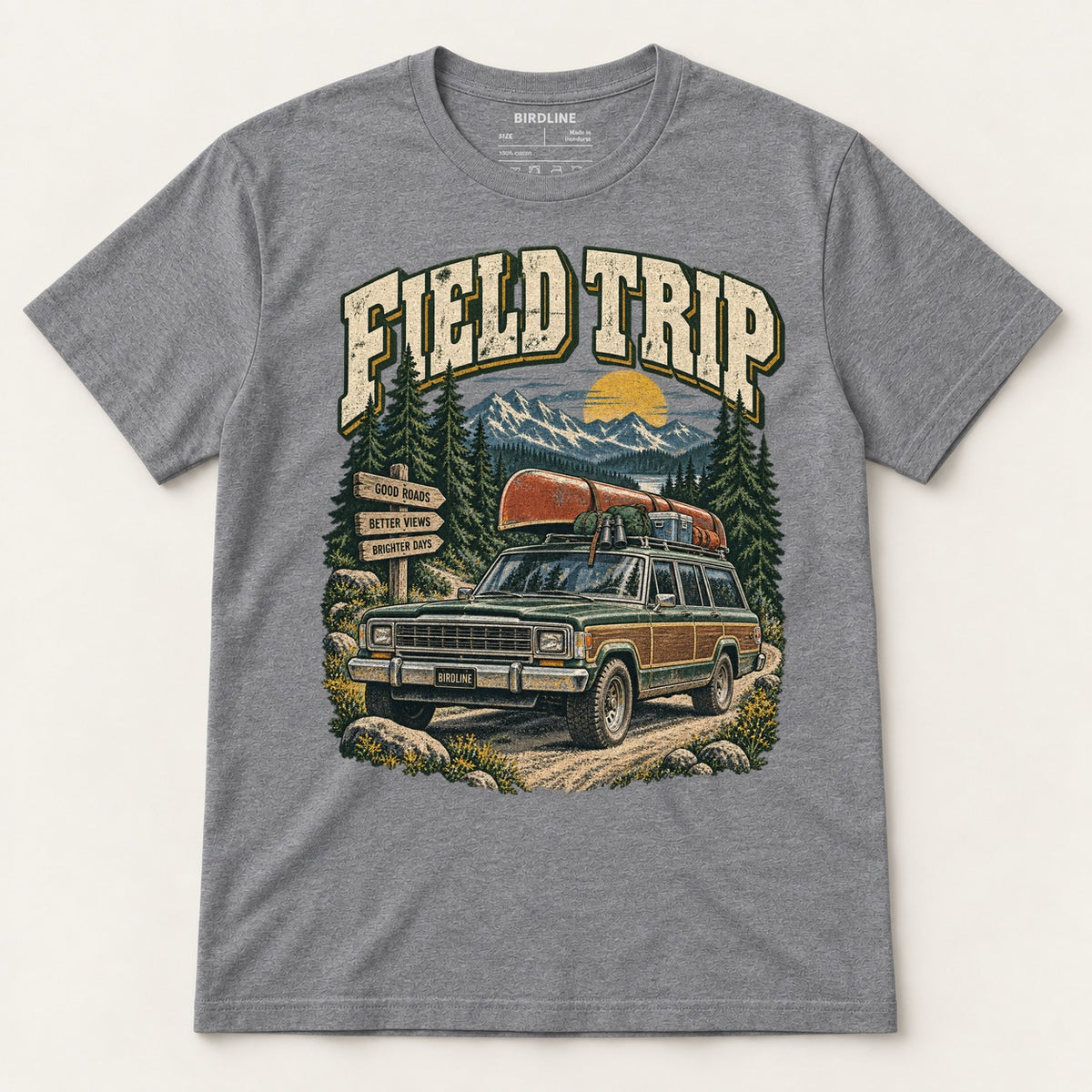 Field Trip T-Shirt in Graphite Heather, front view