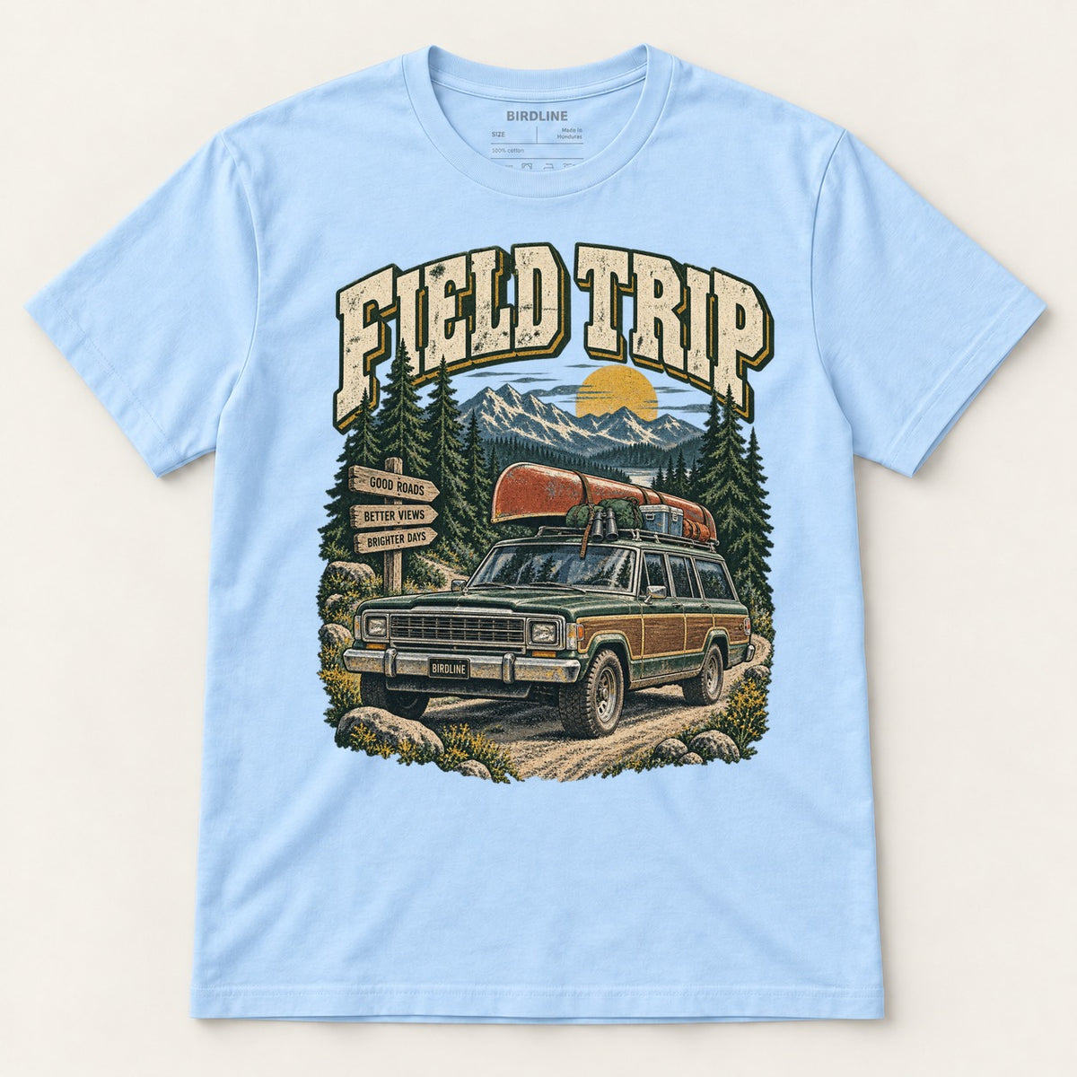 Field Trip T-Shirt in Light Blue, front view