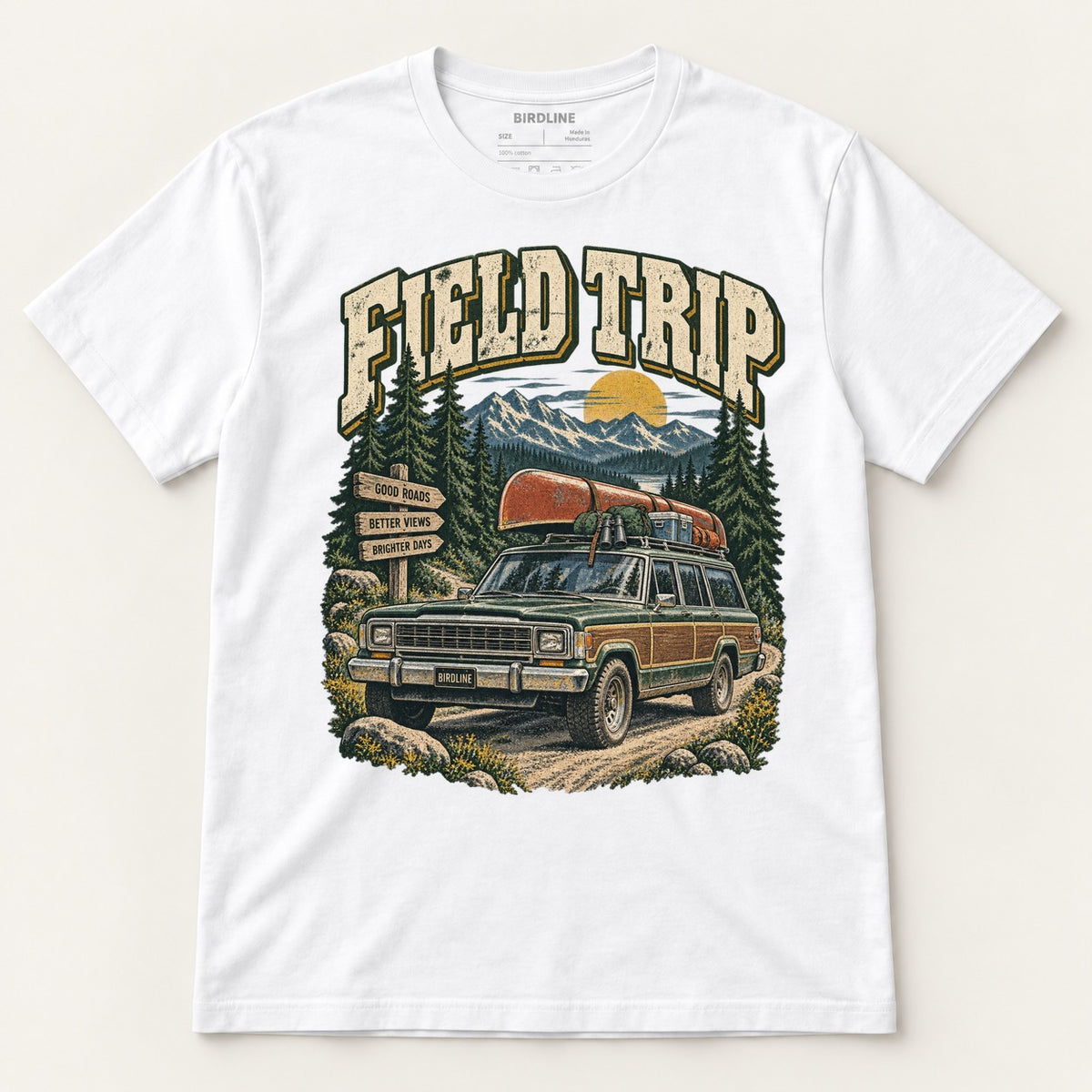 Field Trip T-Shirt in White, front view