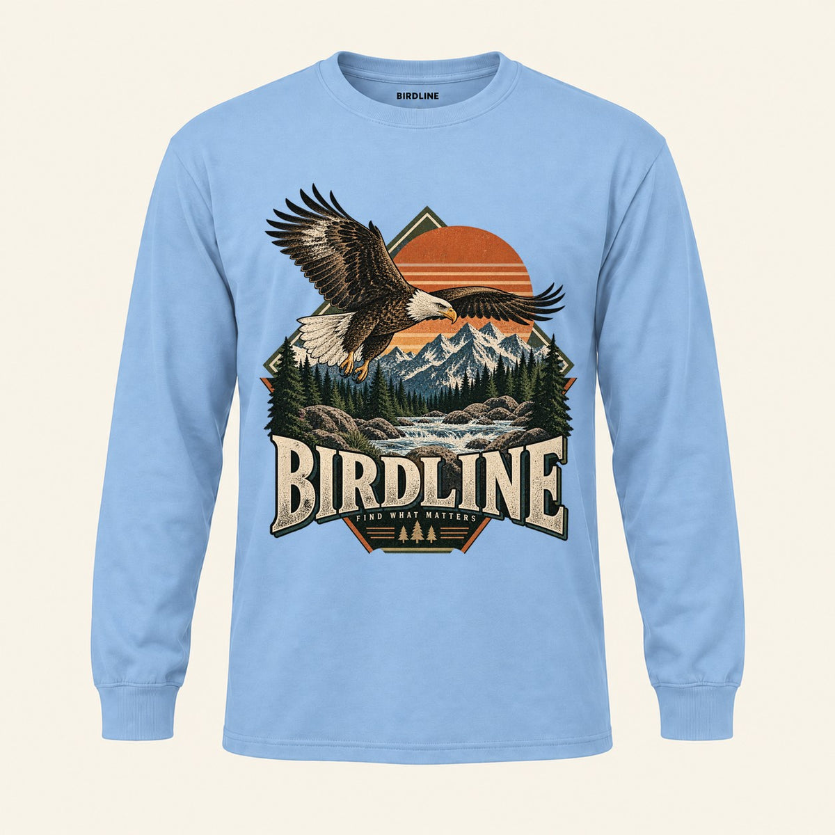 Find What Matters Long Sleeve Shirt in Light Blue, front view