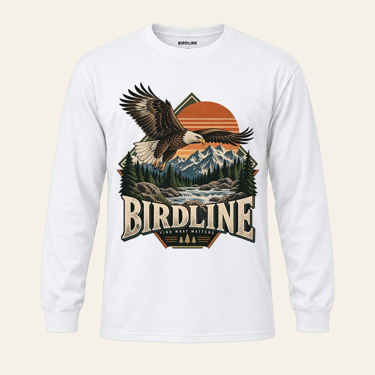 Find What Matters Long Sleeve Shirt in White, front view