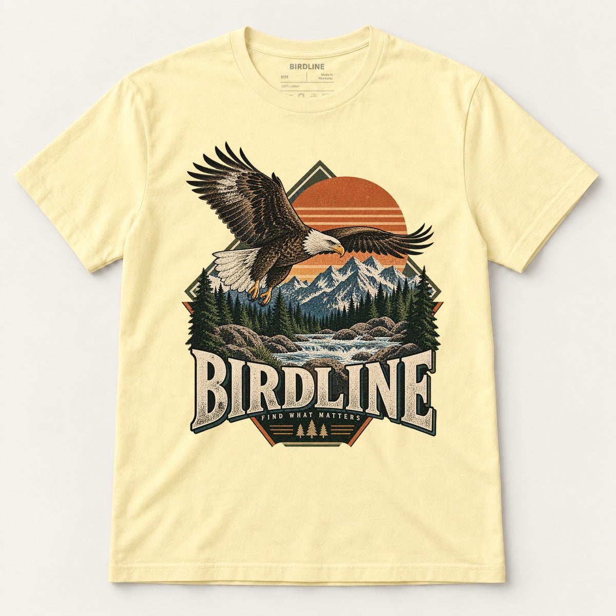 Birdline Find What Matters T-Shirt in Cornsilk, front view