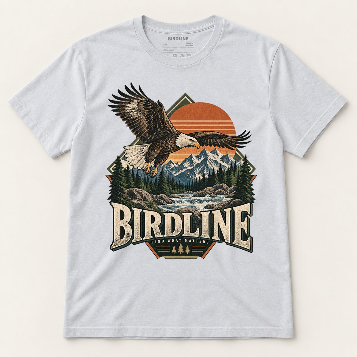Birdline Find What Matters T-Shirt in Ice Grey, front view
