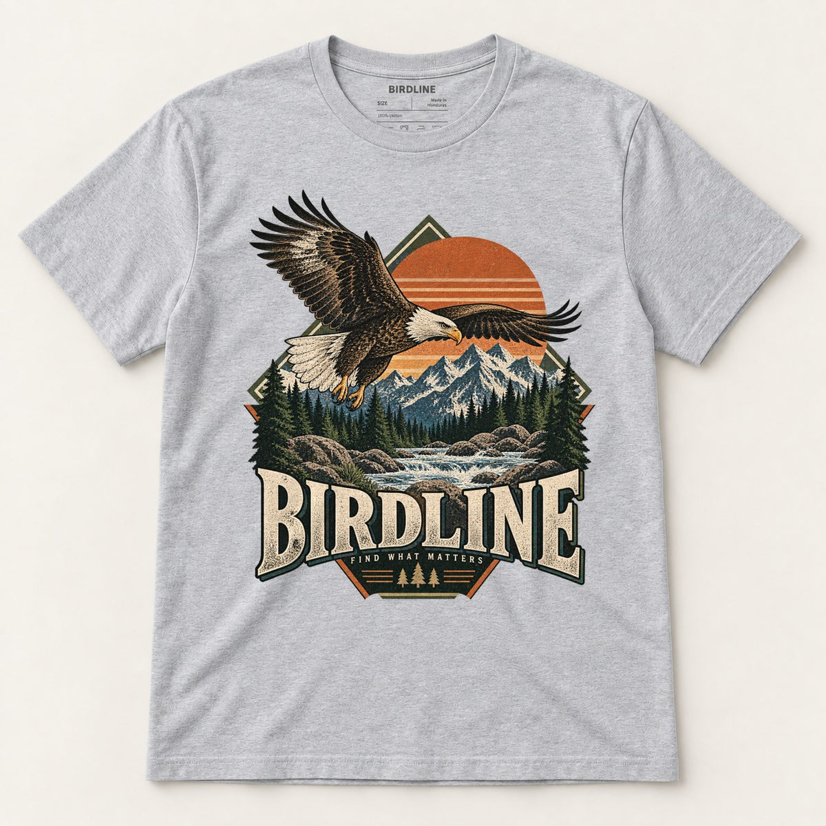 Birdline Find What Matters T-Shirt in Sport Grey, front view