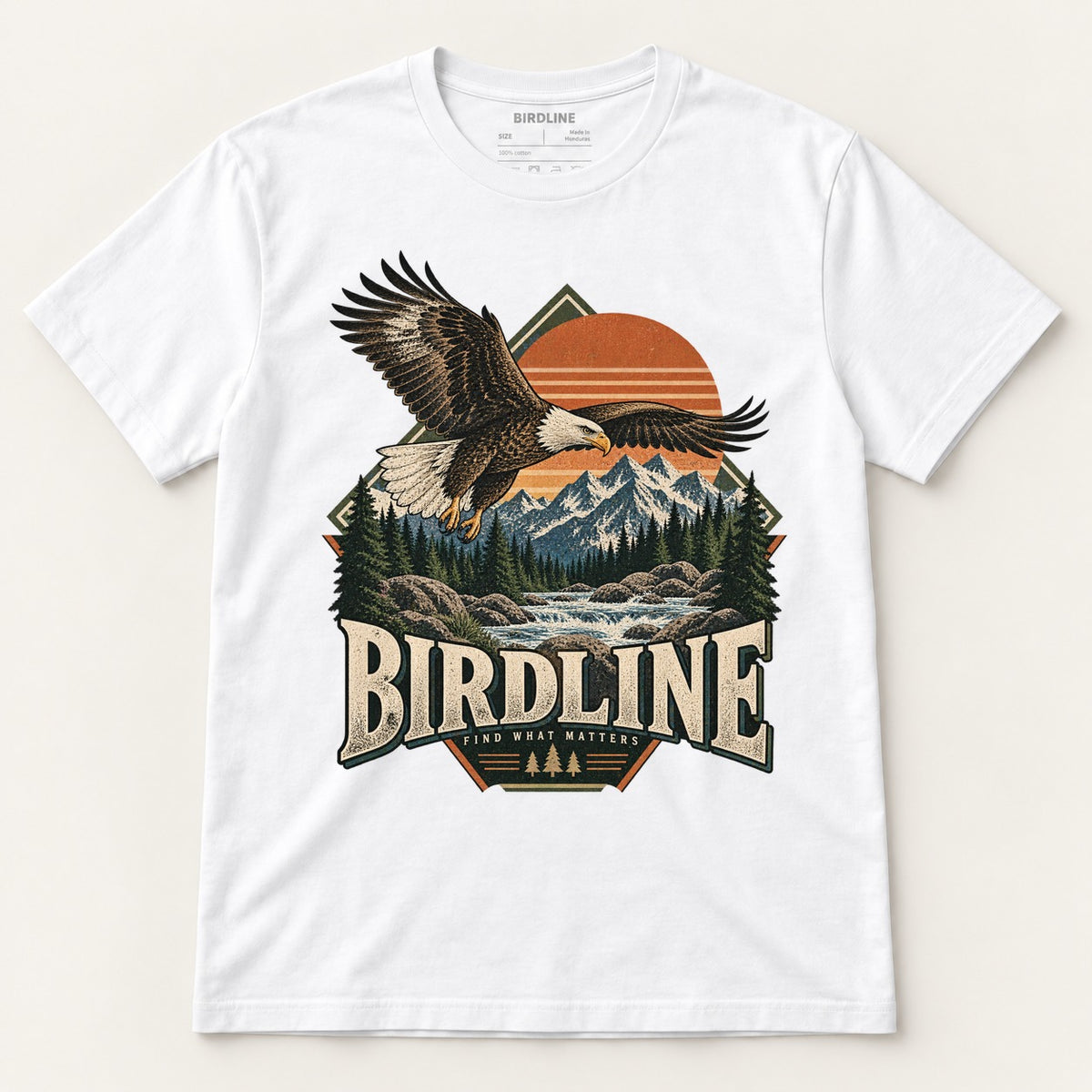 Birdline Find What Matters T-Shirt in White, front view