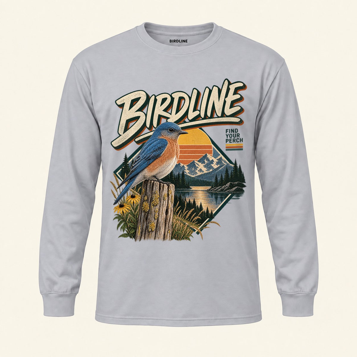 Find Your Perch Long Sleeve Shirt in Sport Grey, front view