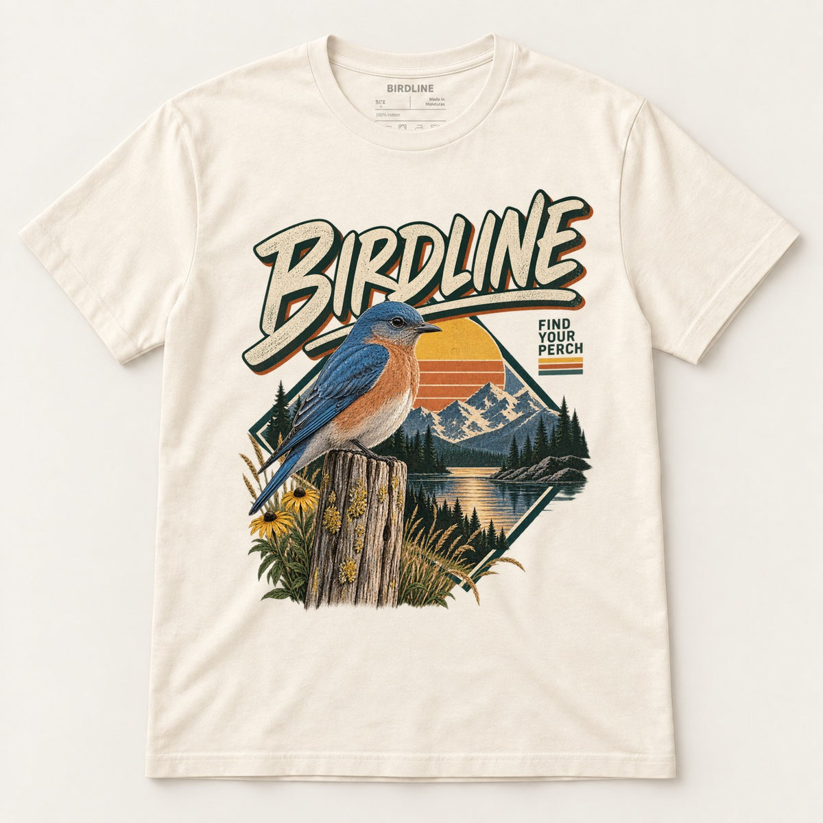 Birdline Find Your Perch T-Shirt in Natural, front view