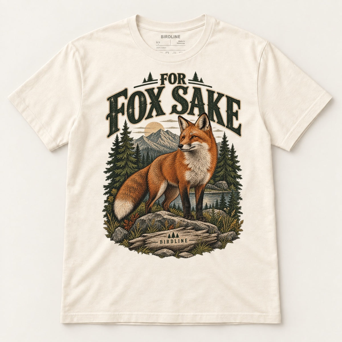 For Fox Sake T-Shirt in Natural, front view
