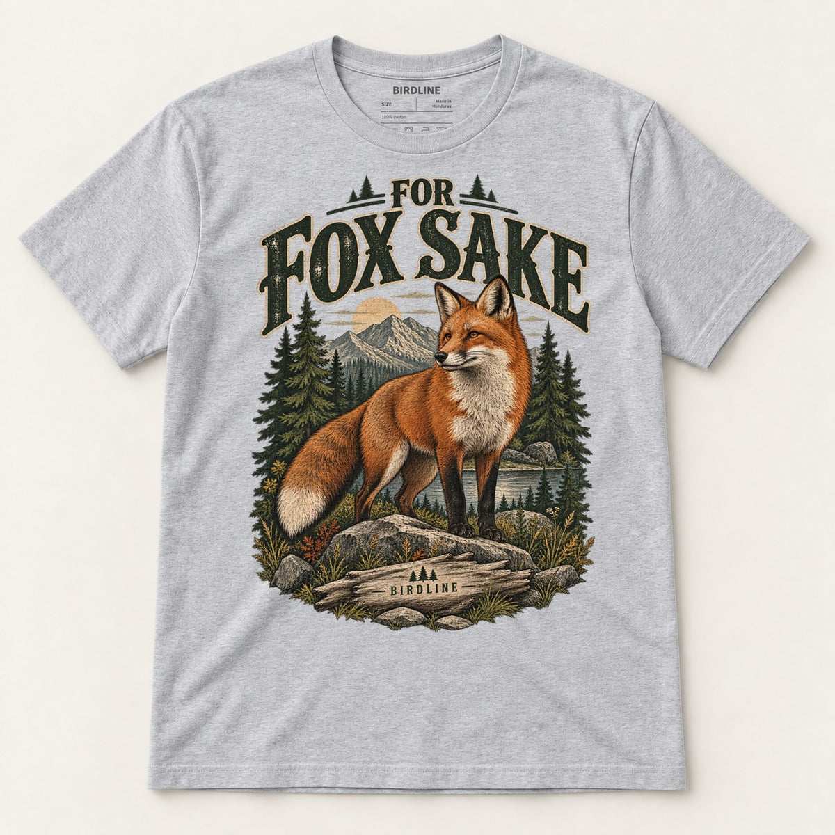 For Fox Sake T-Shirt in Sport Grey, front view