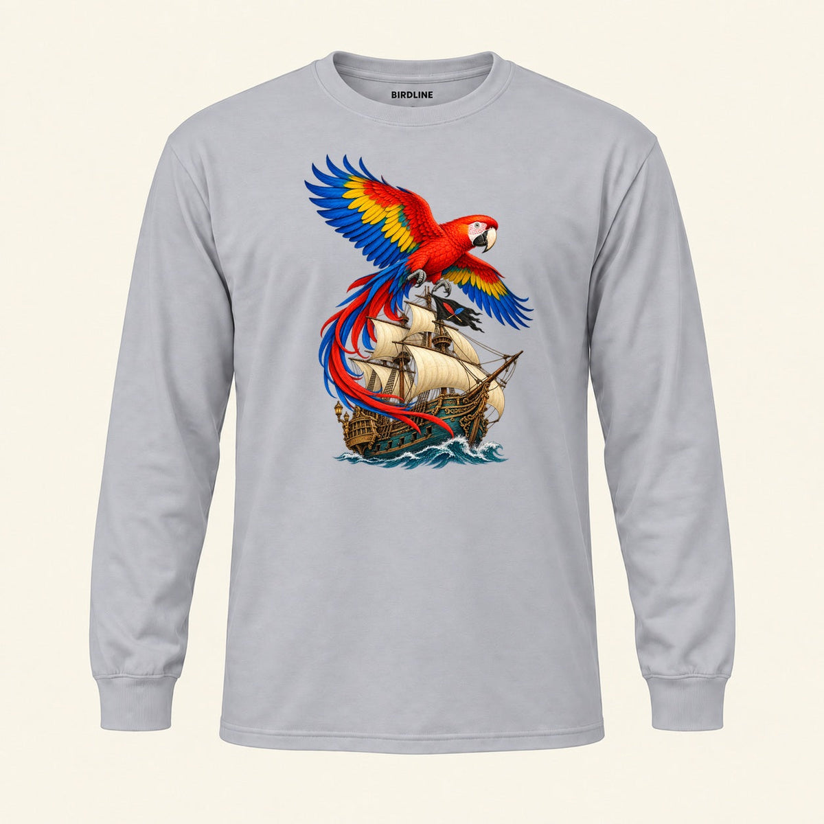 Full Sail Macaw Long Sleeve Shirt in Sport Grey, front view