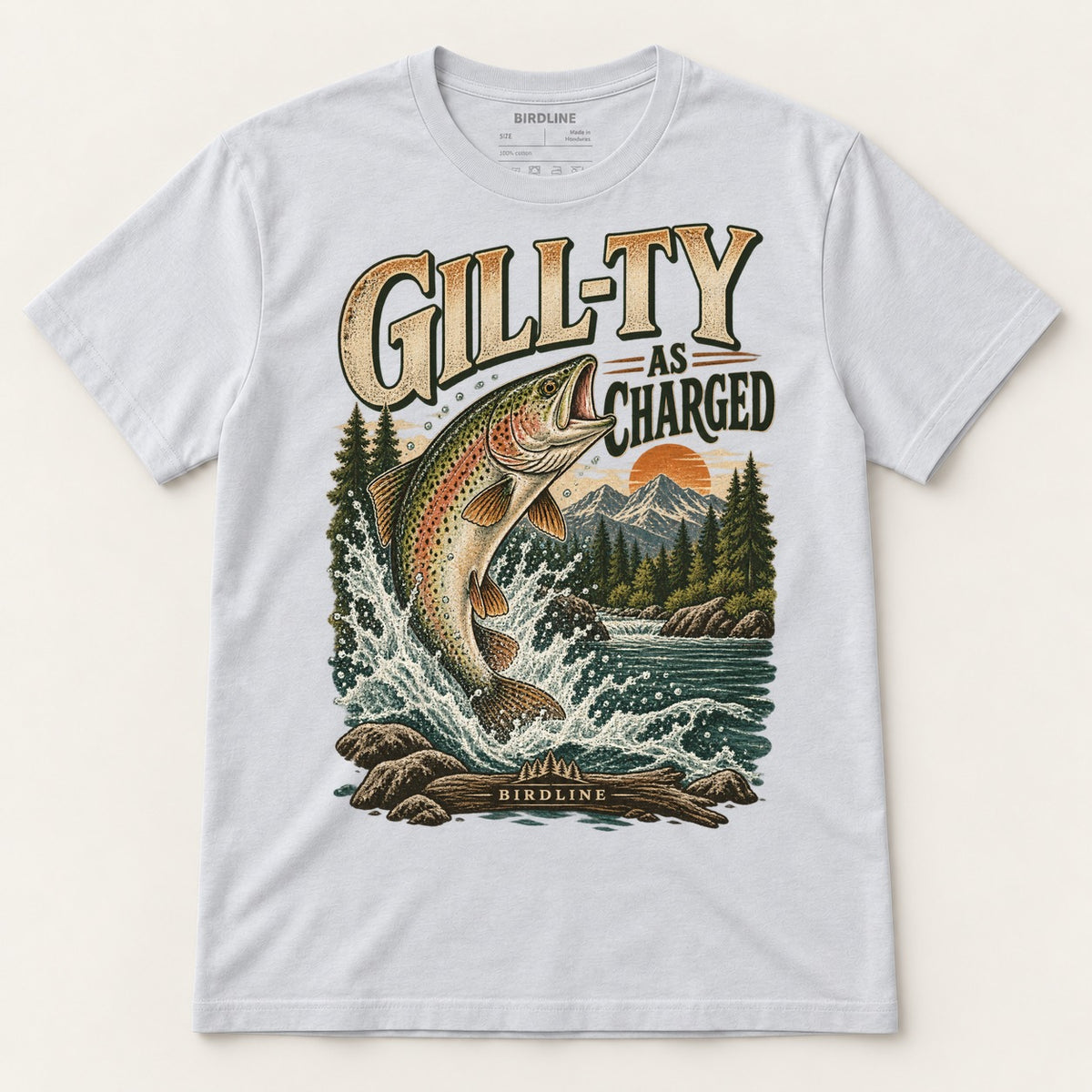 Gill-ty As Charged T-Shirt in Ice Grey, front view