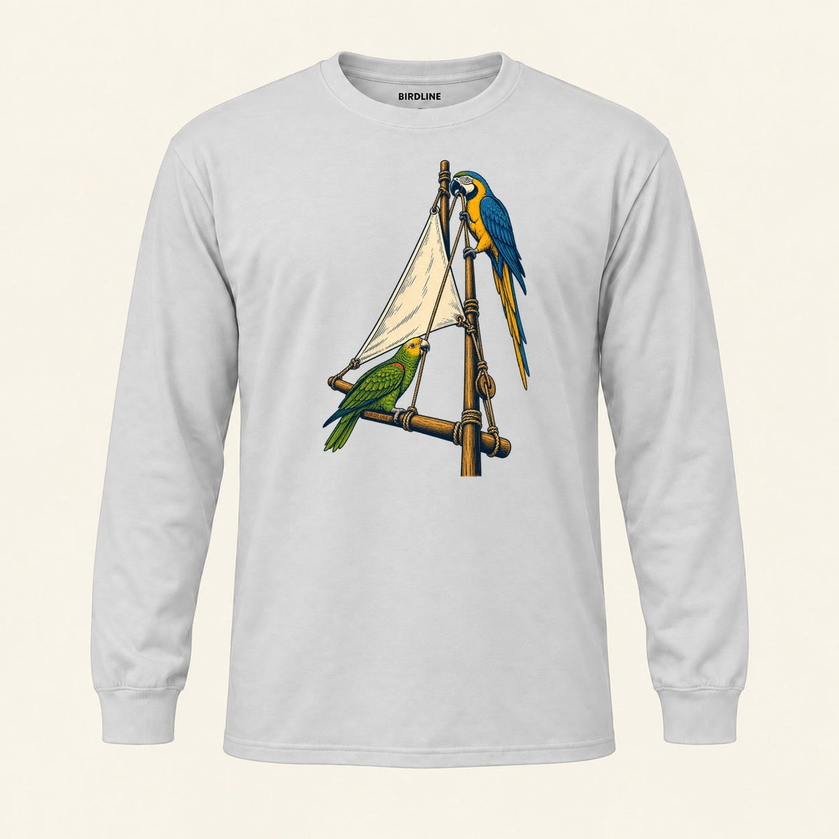 Hoist The Sail Long Sleeve Shirt in Ash, front view