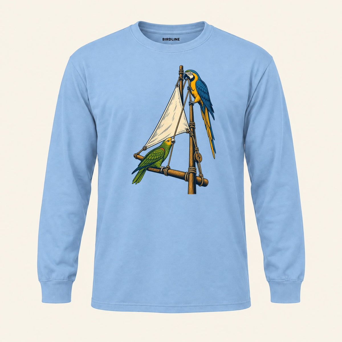 Hoist The Sail Long Sleeve Shirt in Light Blue, front view