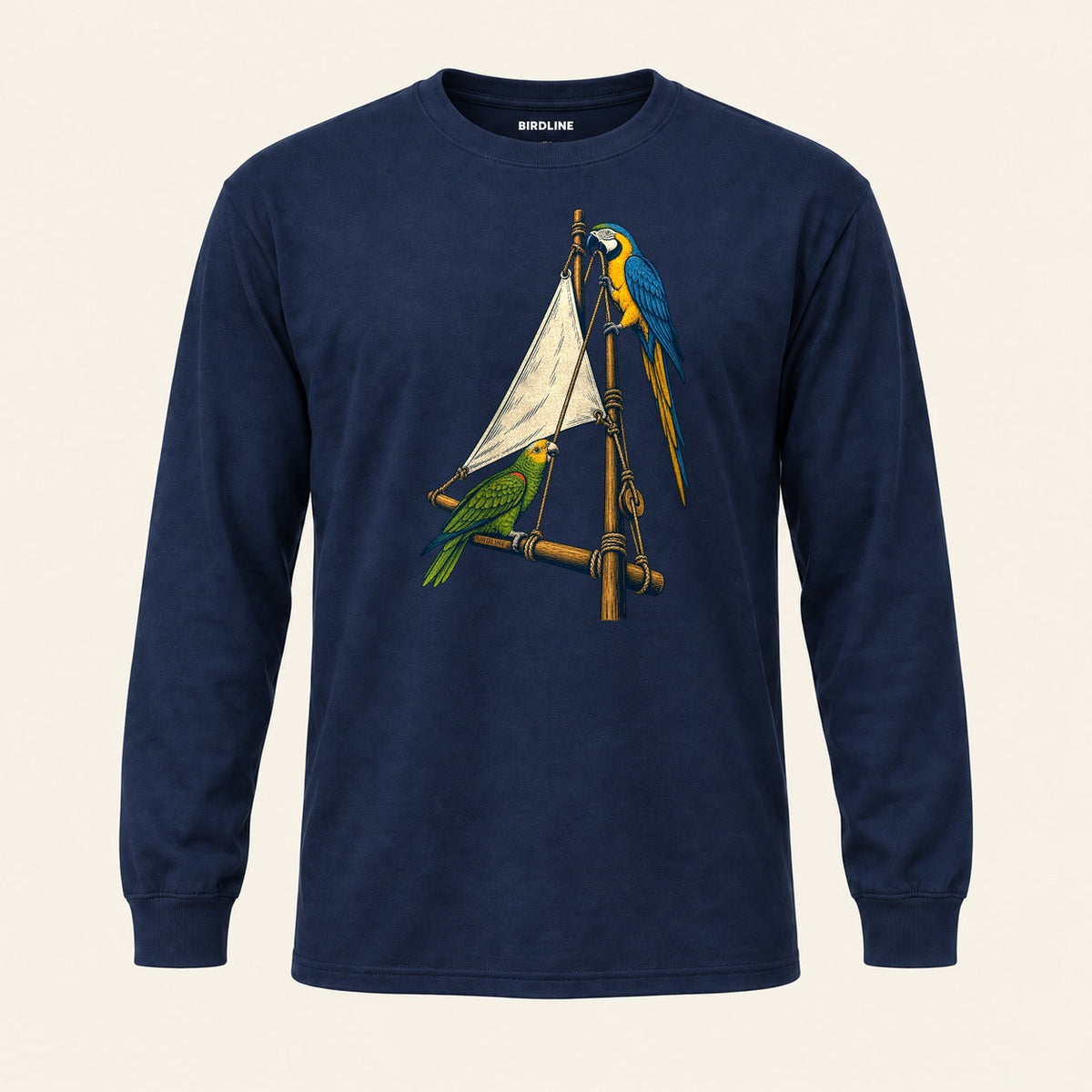 Hoist The Sail Long Sleeve Shirt in Navy, front view