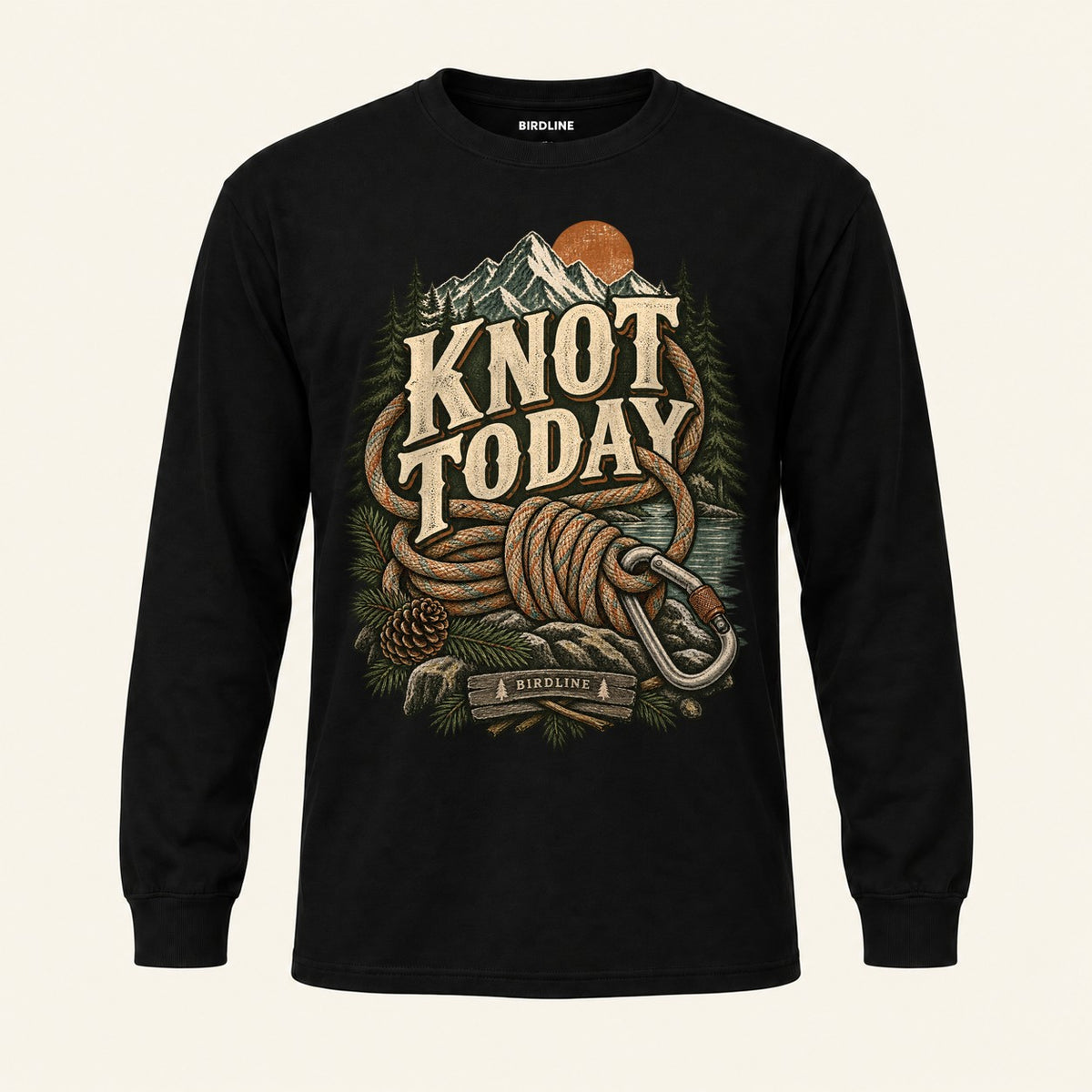 Knot Today Long Sleeve Shirt in Black, front view