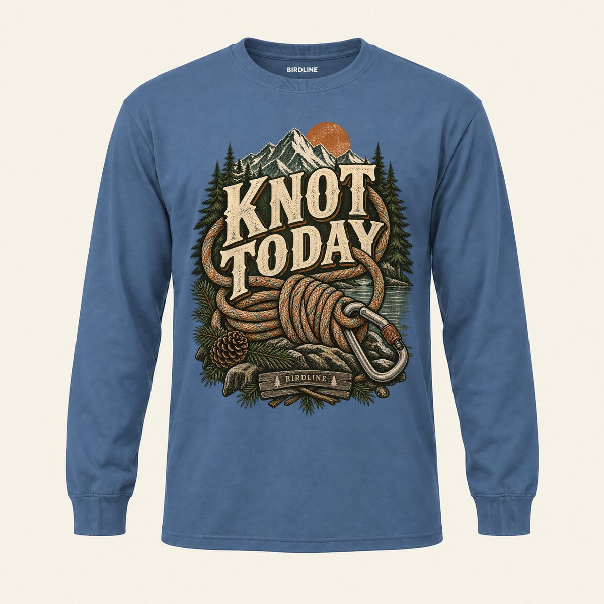 Knot Today Long Sleeve Shirt in Indigo Blue, front view