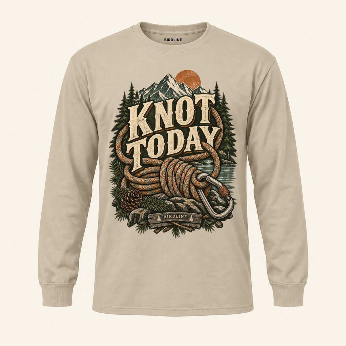 Knot Today Long Sleeve Shirt in Sand, front view