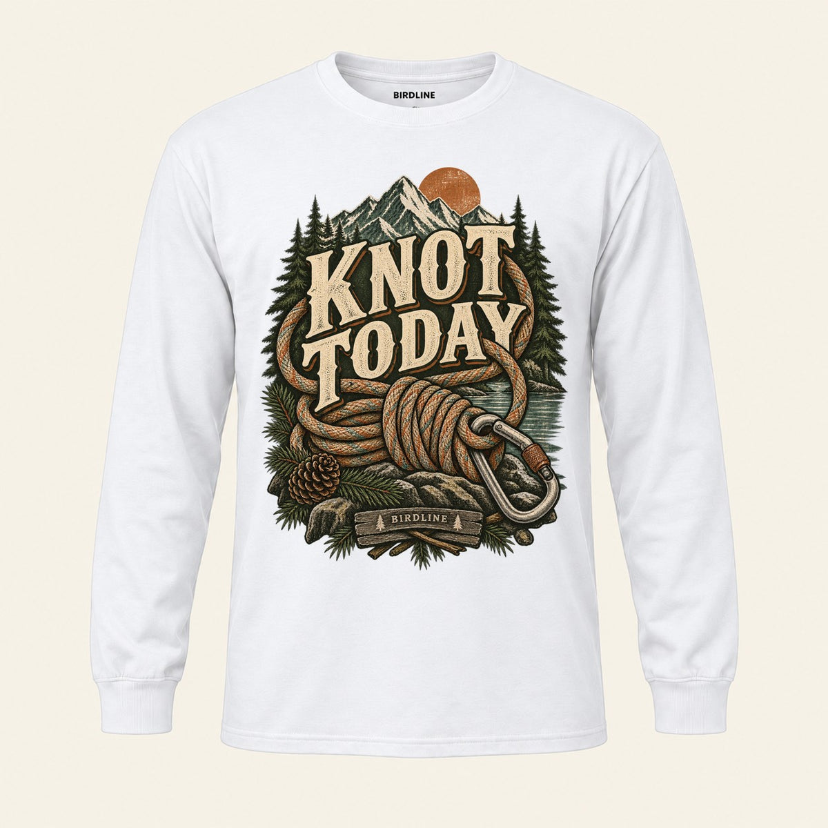 Knot Today Long Sleeve Shirt in White, front view