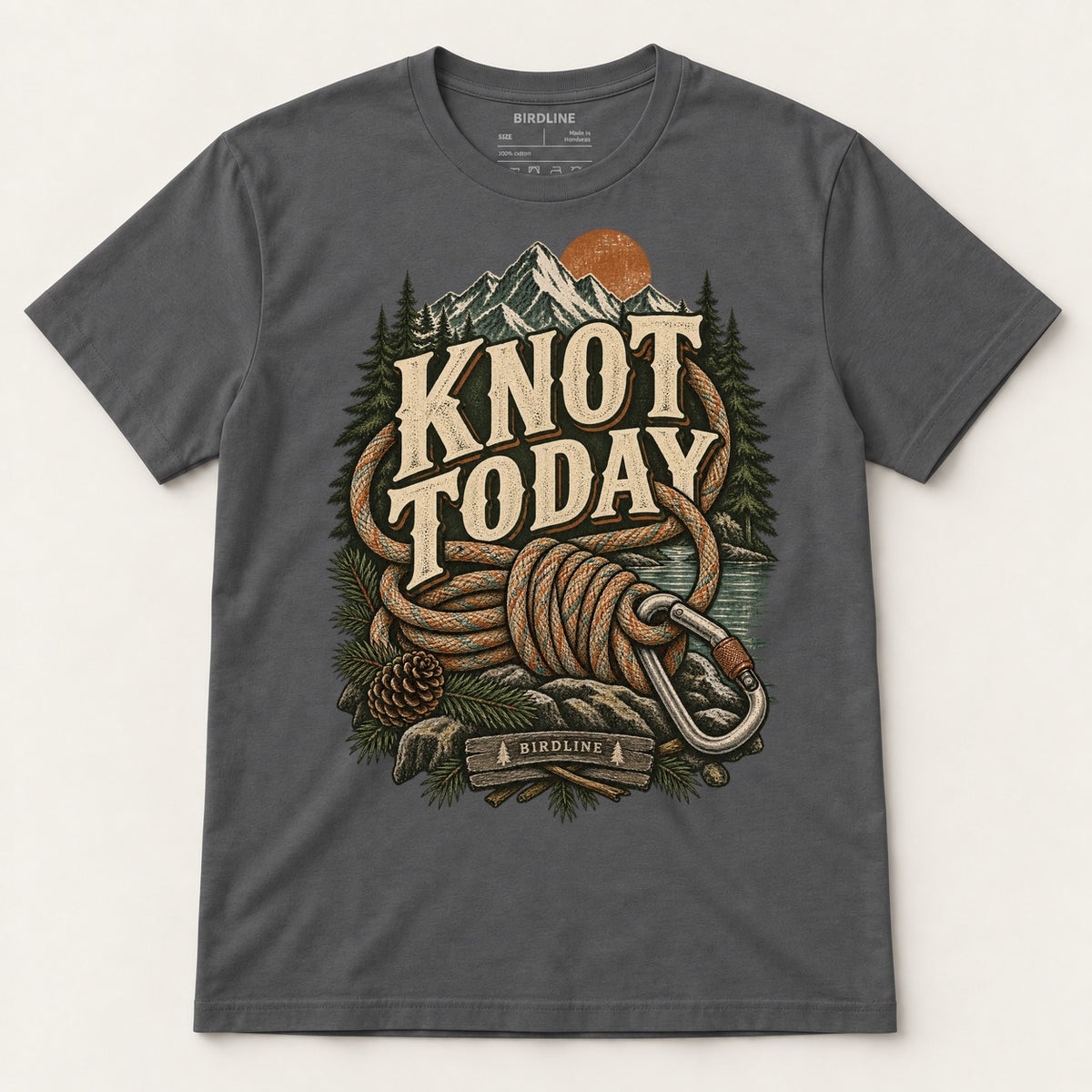 Knot Today T-Shirt in Charcoal, front view