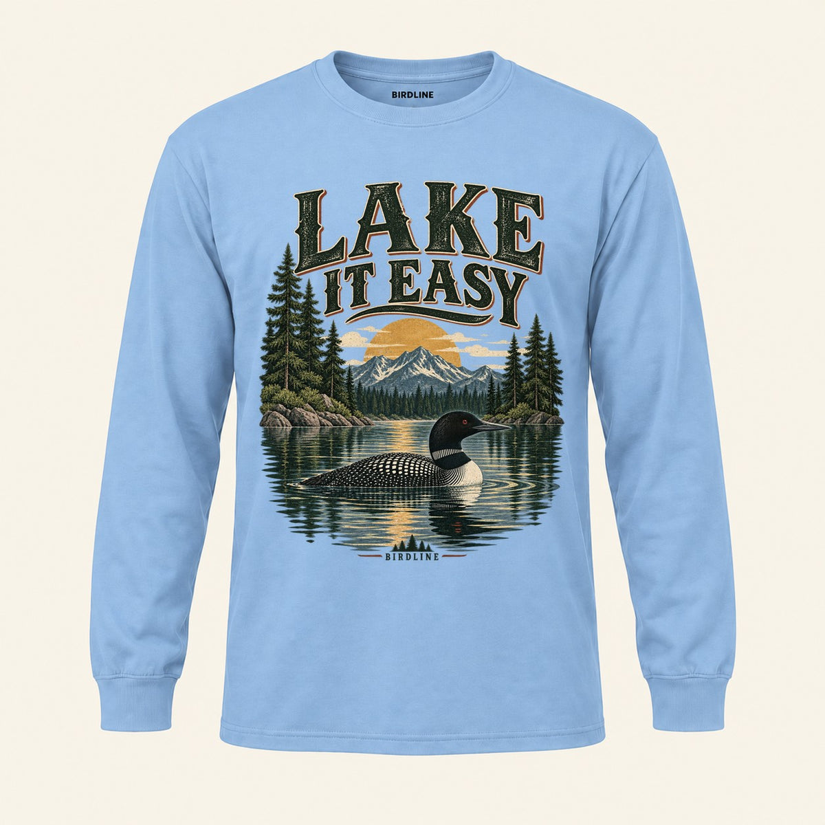 Lake It Easy Long Sleeve Shirt in Light Blue, front view