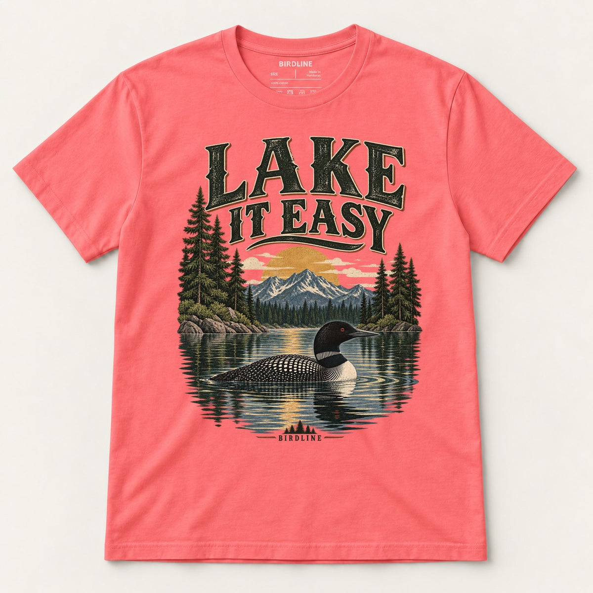 Lake It Easy T-Shirt in Coral Silk, front view