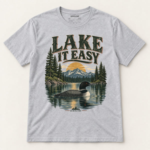 Lake It Easy T-Shirt in Sport Grey, front view