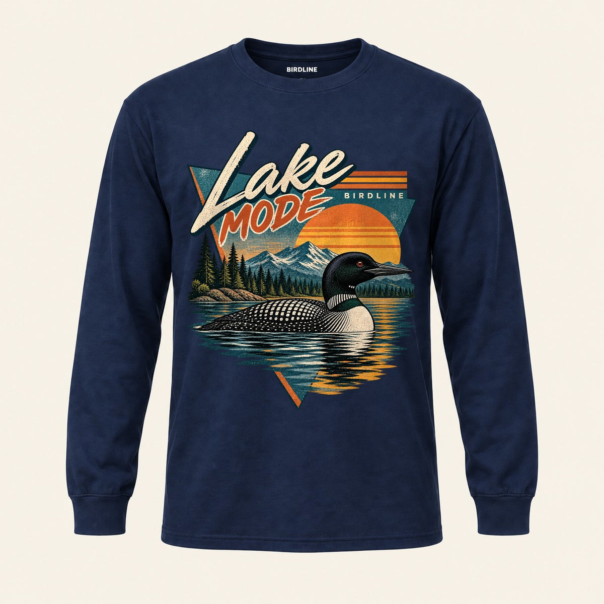 Lake Mode Long Sleeve Shirt in Navy, front view